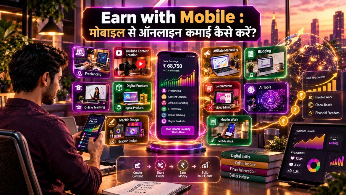 Earn with Mobile : मोबाइल से ऑनलाइन कमाई कैसे करें?