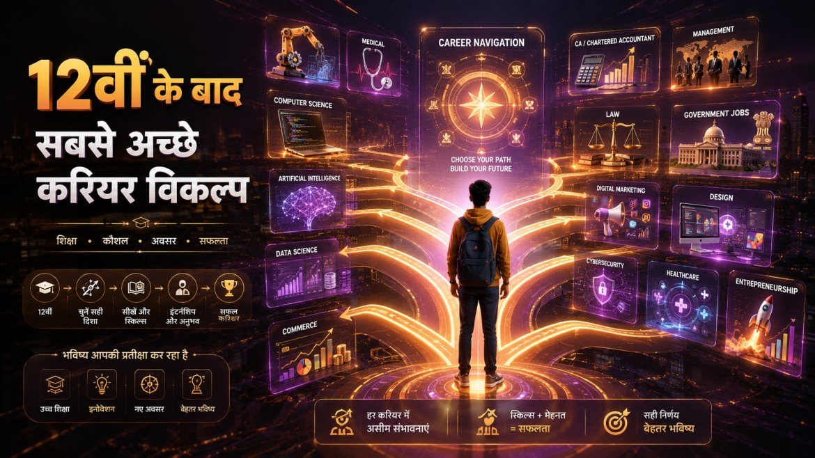 Top Career Options और Future Guide : 12वीं के बाद सबसे अच्छे करियर विकल्प 2026