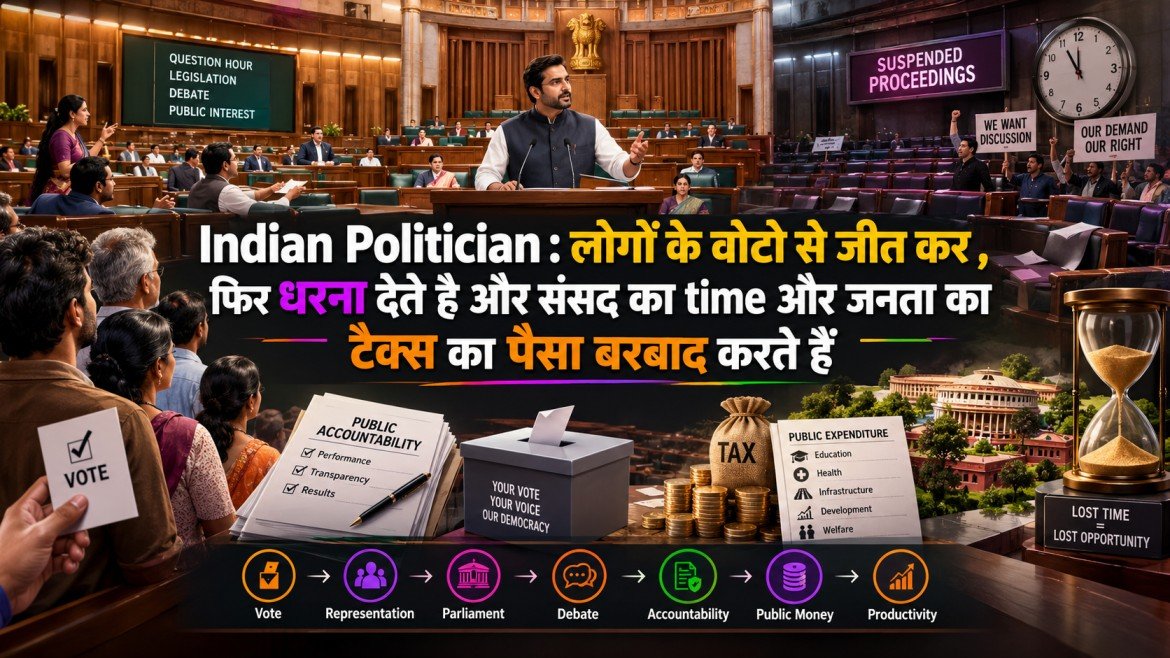 Indian Politician : लोगों के वोटो से जीत कर, फिर धरना देते हैं और संसद का Time और जनता के Tax का पैसा बरबाद करते हैं